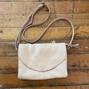 Latico full grain leather soft pink crossbody flap envelope purse